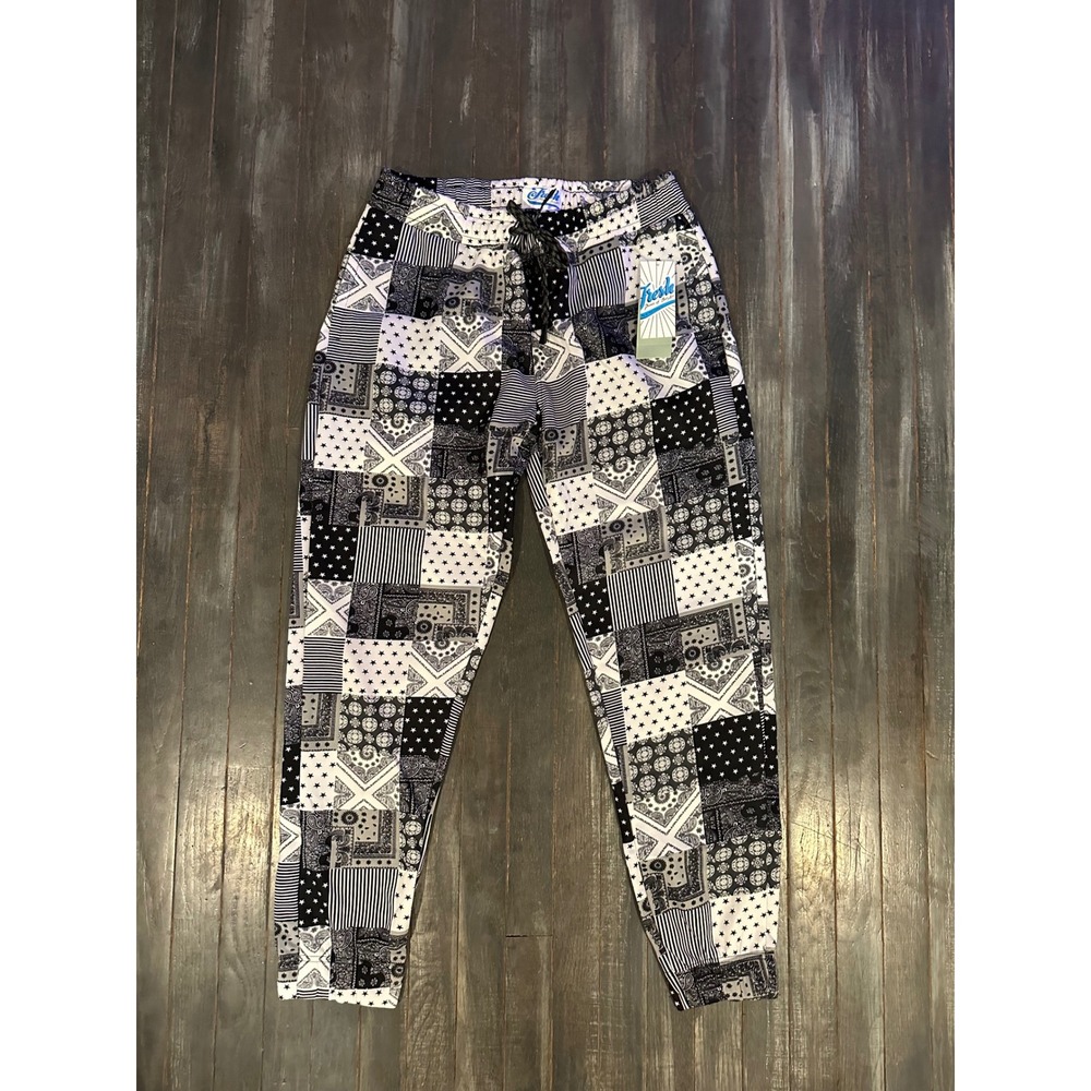 Fresh Prints Of Bel-Air Mens Bandana Patchwork Joggers Paisley Star Print Pants